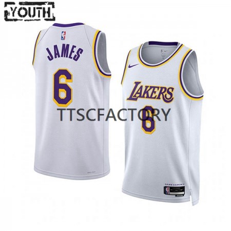 Canotte Bambino Los Angeles Lakers LeBron James 6 Nike 2022-23 Association Edition Bianco Swingman